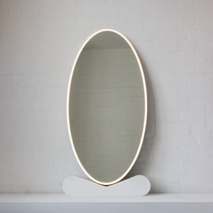 NEW Stunning Front Illuminated Ovalis™ Mirror with Front Illumination and Brass Frame