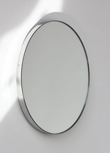 Orbis™ Round Minimalist Mirror with Stainless Steel Frame, Customisable