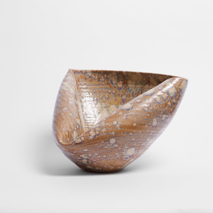 Medium Large Desert Dusk Collapsed Open Form, Vessel N.105, Interior Sculpture, Objet D'Art