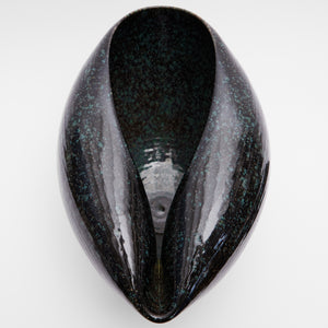 Black Large Black Cosmic Open Oval Form, Vessel N.106, Interior Sculpture, Objet D'Art