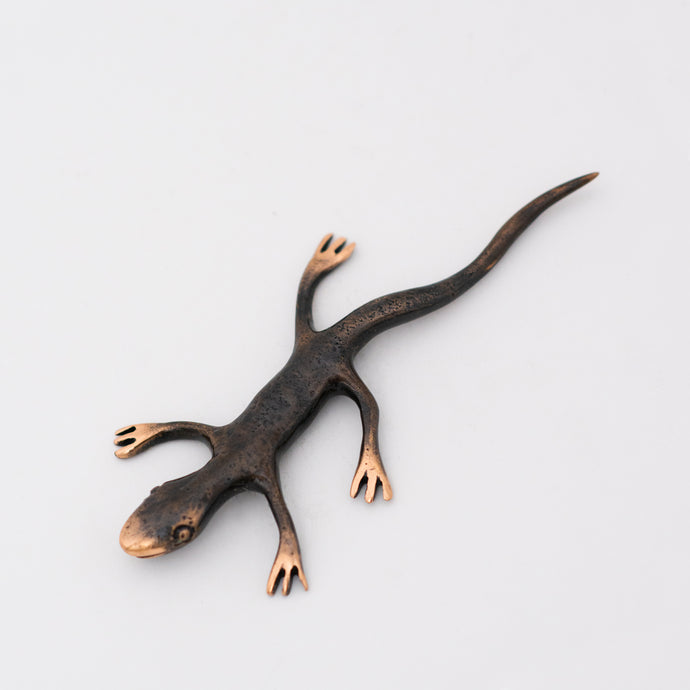 Gecko in Bronze with Patina Paperweight