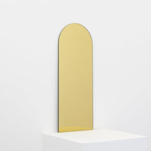 In Stock Arcus™ Arch shaped Gold Tinted Minimalist Frameless Mirror