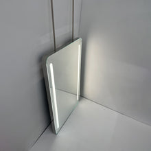 Contemporary Quadris™ Ceiling Suspended Front Illuminated Rectangular Mirror with Stainless Steel Frame