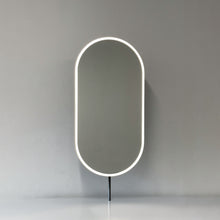 Set of Two Capsula™ Countertop Illuminated Mirrors with Contemporary Blackened Stainless Steel Frame