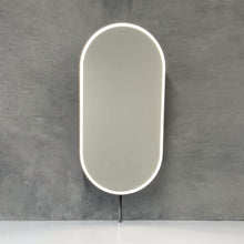 Set of Two Capsula™ Countertop Illuminated Mirrors with Contemporary Blackened Stainless Steel Frame