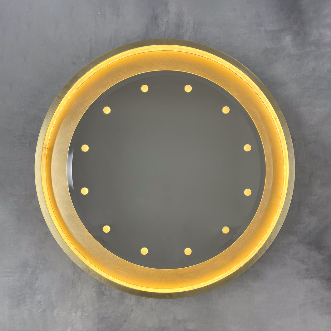 Special edition Orbis™ Round Mirror with Brass Frame, Bevel and Bespoke Illumination