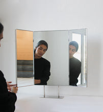 NEW Triptych Countertop Mirror with Minimalist Nickel Plated Frame