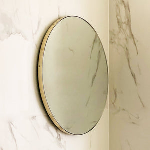 Set of 2 Orbis™ Round Minimalist Customisable Mirror with Elegant Brass Frame (600mm)