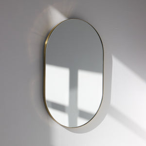 Capsula™ Capsule shaped Wide Mirror with Elegant Brass Frame