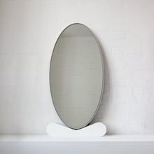 NEW Ovalis™ Oval shaped Front Illuminated Modern Large Mirror with a Brushed Brass Frame