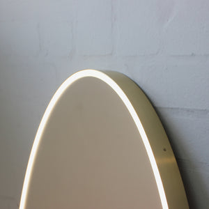 NEW Ovalis™ Oval shaped Front Illuminated Modern Large Mirror with a Brushed Brass Frame