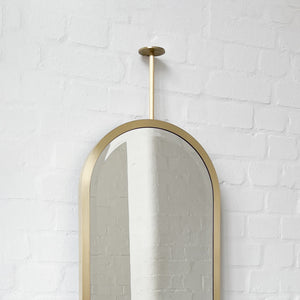 NEW Modern Capsula™ Ceiling Suspended Bevelled Mirror with Brass Full Frame