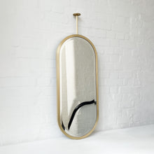 NEW Modern Capsula™ Ceiling Suspended Bevelled Mirror with Brass Full Frame