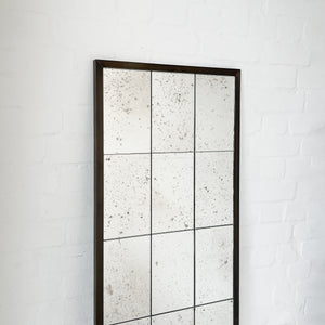 NEW Quadris™ Rectangular Antiqued Panelled Mirror with Bronze Patina Frame