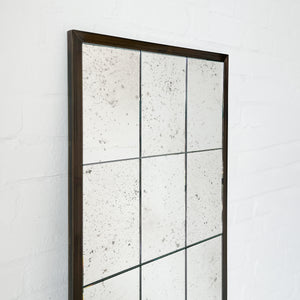 NEW Quadris™ Rectangular Antiqued Panelled Mirror with Bronze Patina Frame