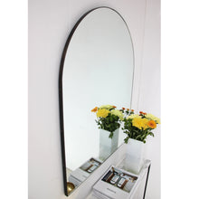 In Stock - Arcus™ Arch shaped Overmantel Mirror with Contemporary Bronze Patina Frame