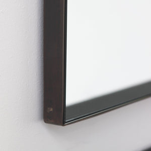 In Stock - Arcus™ Arch shaped Overmantel Mirror with Contemporary Bronze Patina Frame