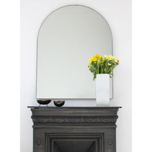 In Stock - Arcus™ Arch shaped Overmantel Mirror with Contemporary Bronze Patina Frame