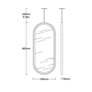 NEW Modern Capsula™ Ceiling Suspended Bevelled Mirror with Brass Full Frame