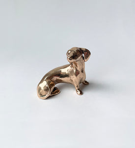 Handmade Bronze Cast Neska Miniature Dog Sculpture