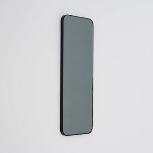 In Stock Quadris™ Rectangular Black Tinted Contemporary Mirror with a Black Frame