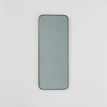 In Stock Quadris™ Rectangular Black Tinted Contemporary Mirror with a Black Frame