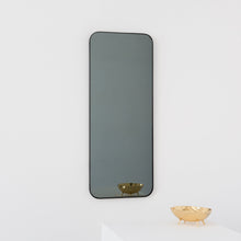 In Stock Quadris™ Rectangular Black Tinted Contemporary Mirror with a Black Frame