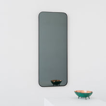 In Stock Quadris™ Rectangular Black Tinted Contemporary Mirror with a Black Frame