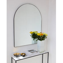 In Stock - Arcus™ Arch shaped Overmantel Mirror with Contemporary Bronze Patina Frame