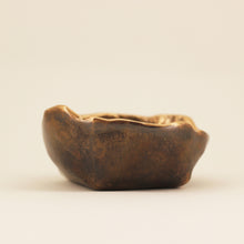 Small Squared Handmade Cast Bronze Bowl Inspired by Wabi-Sabi, Vide-Poche