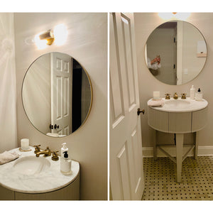 Set of 2 Orbis™ Round Minimalist Customisable Mirror with Elegant Brass Frame (600mm)