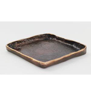 Small Handmade Cast Bronze Trinket Tray Inspired by Wabi-Sabi