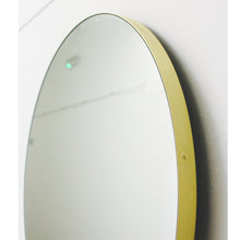 Orbis™ Illuminated Contemporary Round Mirror with a Brass Frame, Customisable