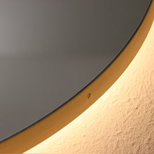 Orbis™ Illuminated Contemporary Round Mirror with a Brass Frame, Customisable