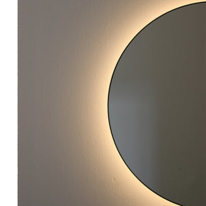 Orbis™ Illuminated Contemporary Round Mirror with a Brass Frame, Customisable