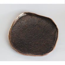 Rounded Handmade Cast Bronze Trinket Tray Inspired by Wabi-Sabi, videpoche