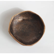 Rounded Handmade Cast Bronze Bowl Inspired by Wabi-Sabi, Vide-Poche