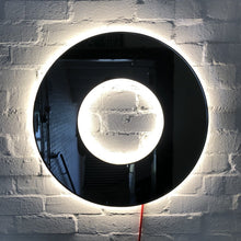 Back Illuminated Contemporary Donut™ Round Black Tinted Mirror with Black Frame