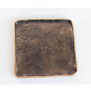 Small Handmade Cast Bronze Trinket Tray Inspired by Wabi-Sabi