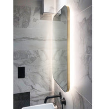 Quadris™ Illuminated Rectangular Contemporary Mirror with Brushed Brass Frame