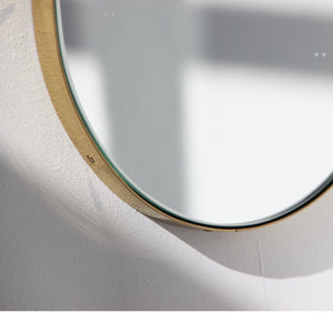 Capsula™ Capsule shaped Modern Mirror with an Elegant Brass Frame