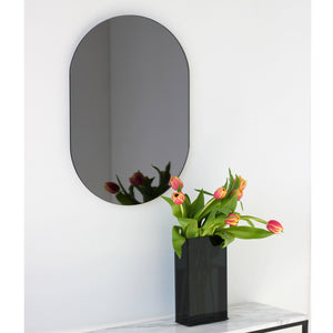 Capsule shaped Black Tinted Contemporary Frameless Mirror