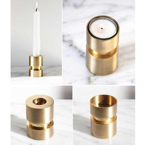 Convertible Brass Candleholder Taper Candle & Tealight