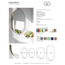 Capsula™ Capsule shaped Wide Mirror with Elegant Brass Frame