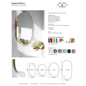 Capsula™ Capsule shaped Wide Mirror with Elegant Brass Frame