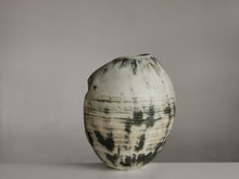 White Distorted Form with Green Glaze Highlights N.74, Ceramic Sculpture, Objet D'Art