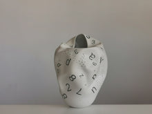 White Dehydrated Form with Letters and Numbers No.82, Ceramic Sculpture, Objet D'Art