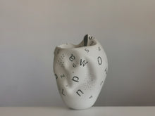 White Dehydrated Form with Letters and Numbers No.82, Ceramic Sculpture, Objet D'Art