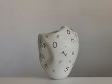 White Dehydrated Form with Letters and Numbers No.82, Ceramic Sculpture, Objet D'Art