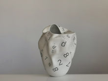 White Dehydrated Form with Letters and Numbers No.82, Ceramic Sculpture, Objet D'Art